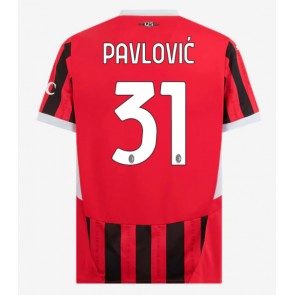 AC Milan Strahinja Pavlovic #31 Replika Hjemmebanetrøje 2024-25 Kortærmet